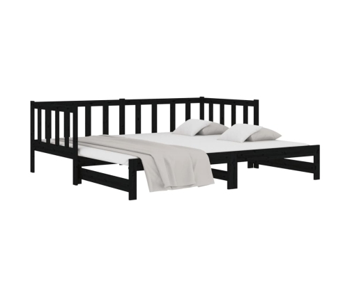 Sofá cama extraíble sin colchón negro 2x(90x190) cm