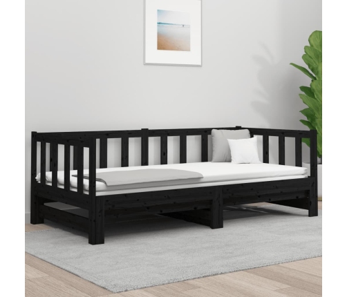 Sofá cama extraíble sin colchón negro 2x(90x190) cm