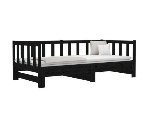 Sofá cama extraíble sin colchón negro 2x(90x190) cm