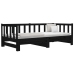 Sofá cama extraíble sin colchón negro 2x(90x190) cm