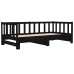 Sofá cama extraíble sin colchón negro 2x(90x190) cm