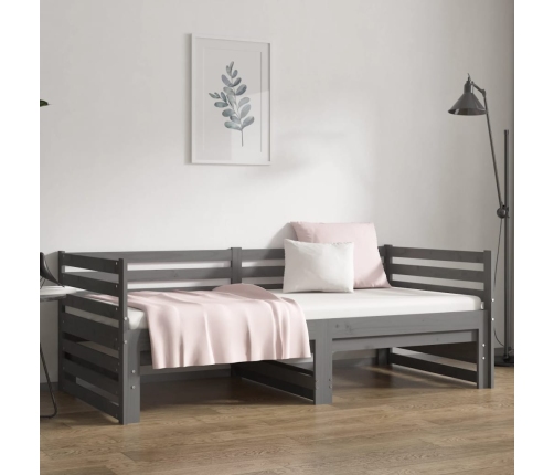 Sofá cama extraíble sin colchón gris 2x(90x190) cm