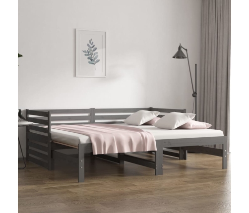 Sofá cama extraíble sin colchón gris 2x(90x190) cm