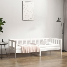 Sofá cama sin colchón madera maciza de pino blanco 80x200 cm