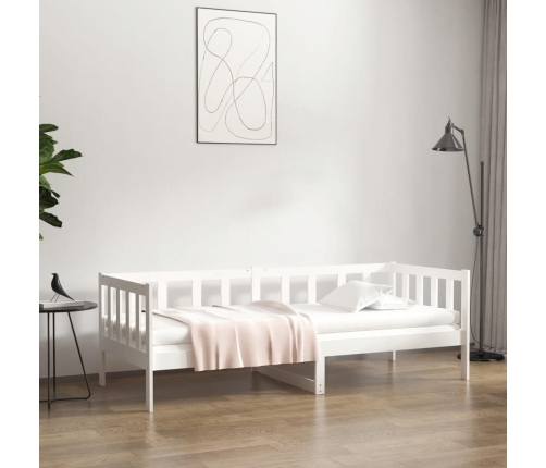 Sofá cama sin colchón madera maciza de pino blanco 80x200 cm