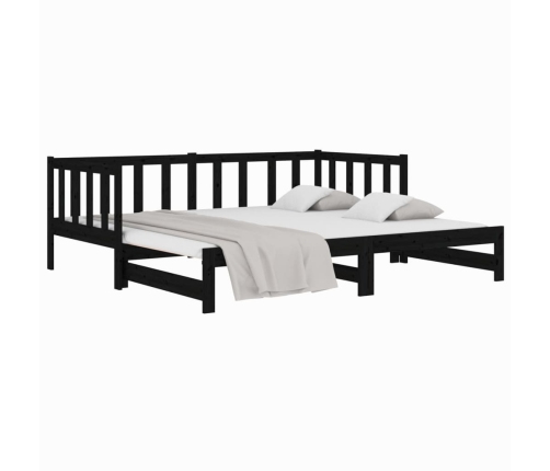 Sofá cama extraíble sin colchón negro 2x(80x200) cm