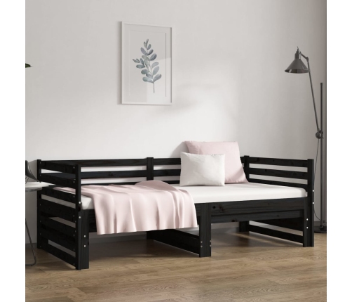 Sofá cama extraíble sin colchón negro 2x(80x200) cm