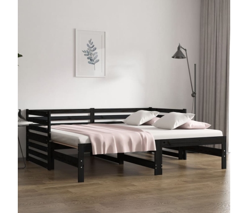 Sofá cama extraíble sin colchón negro 2x(80x200) cm