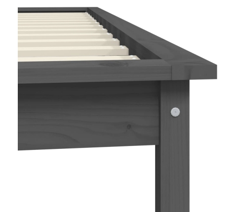 Estructura de cama madera maciza de pino gris 90x200 cm