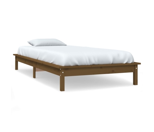 Estructura de cama madera maciza pino marrón miel 90x200 cm