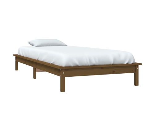 Estructura de cama madera maciza pino marrón miel 90x200 cm