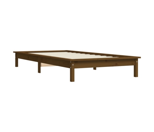 Estructura de cama madera maciza pino marrón miel 90x200 cm