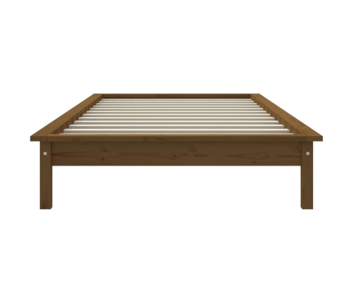 Estructura de cama madera maciza pino marrón miel 90x200 cm