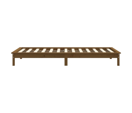 Estructura de cama madera maciza pino marrón miel 90x200 cm