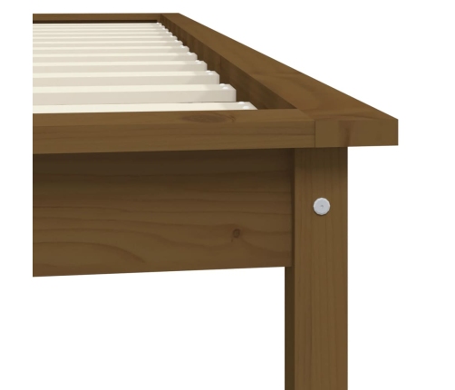 Estructura de cama madera maciza pino marrón miel 90x200 cm