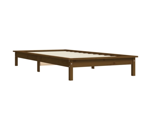 Estructura de cama madera maciza pino marrón miel 100x200 cm