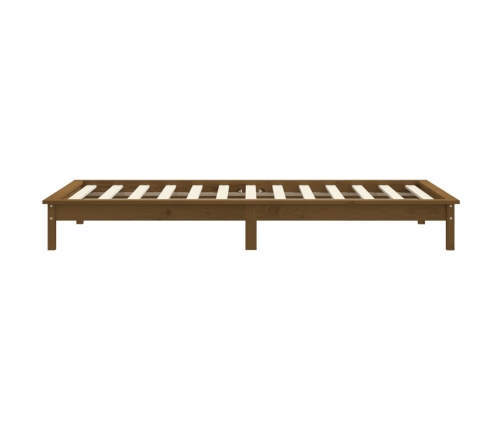 Estructura de cama madera maciza pino marrón miel 100x200 cm