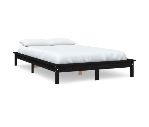 vidaXL Estructura de cama madera maciza de pino negra 120x200 cm