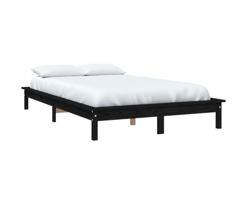 vidaXL Estructura de cama madera maciza de pino negra 120x200 cm