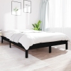 Estructura de cama madera maciza de pino negra 120x200 cm