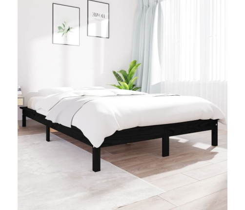 vidaXL Estructura de cama madera maciza de pino negra 120x200 cm