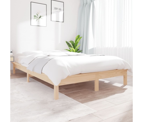 Estructura de cama madera maciza de pino 140x200 cm