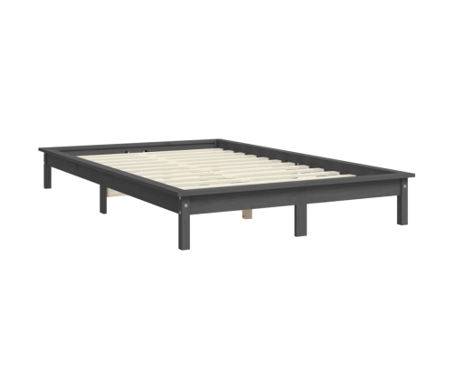 Estructura de cama madera maciza de pino gris 140x200 cm