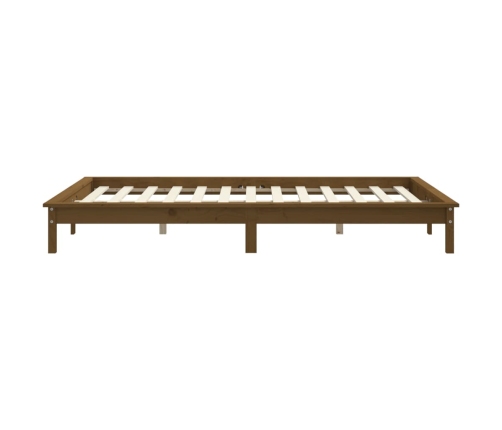 Estructura de cama madera maciza pino marrón miel 140x200 cm