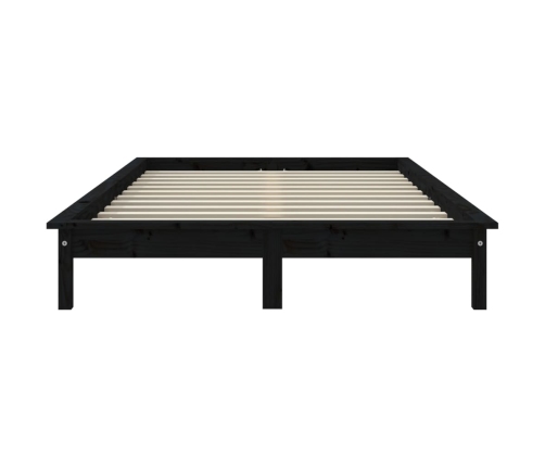 Estructura de cama madera maciza de pino negro 140x200 cm