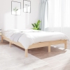 Estructura de cama doble sin colchón madera maciza