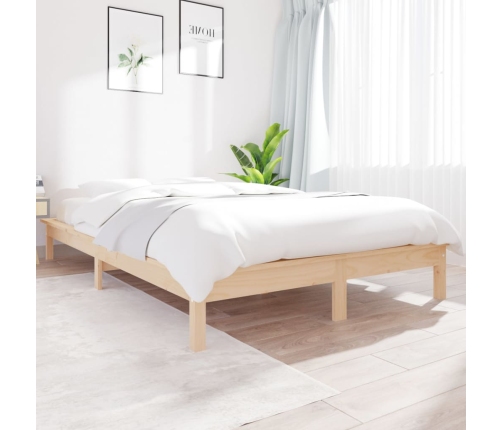 Estructura de cama de madera maciza de pino 160x200 cm