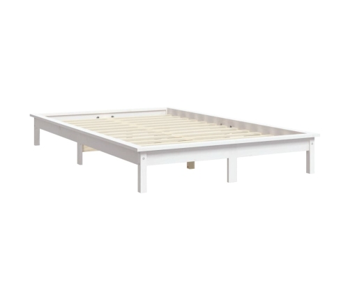 Estructura de cama de madera maciza blanca 180x200 cm