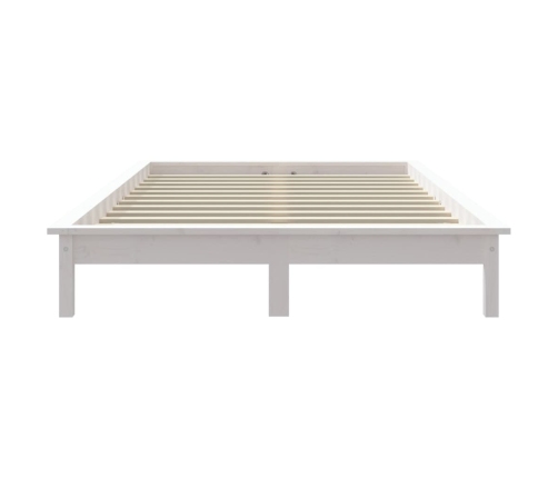 Estructura de cama de madera maciza blanca 180x200 cm