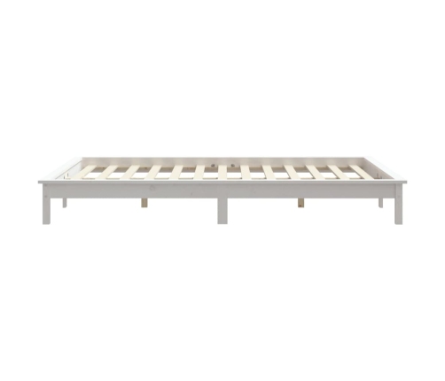 Estructura de cama de madera maciza blanca 180x200 cm