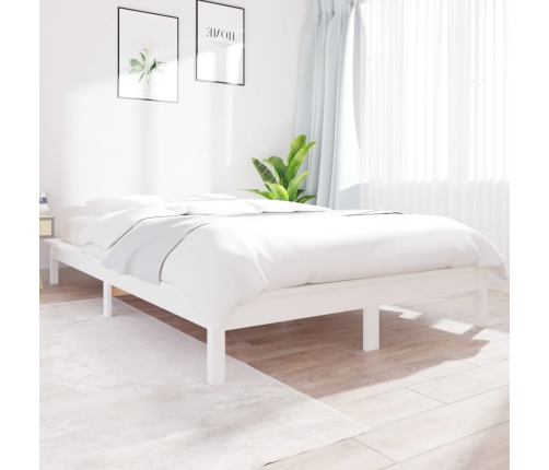 Estructura de cama de madera maciza blanca 180x200 cm