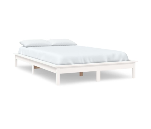 Estructura de cama de madera maciza de pino blanco 200x200 cm