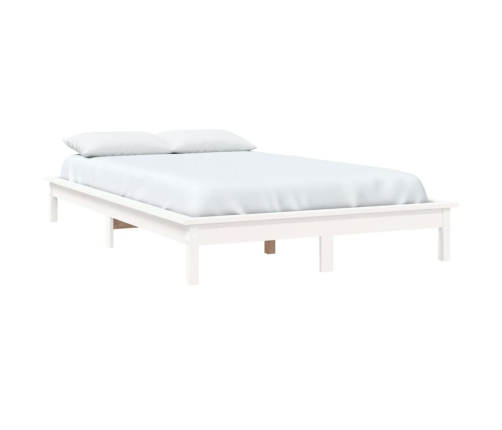 Estructura de cama de madera maciza de pino blanco 200x200 cm