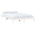 Estructura de cama de madera maciza de pino blanco 200x200 cm