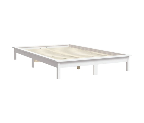Estructura de cama de madera maciza de pino blanco 200x200 cm