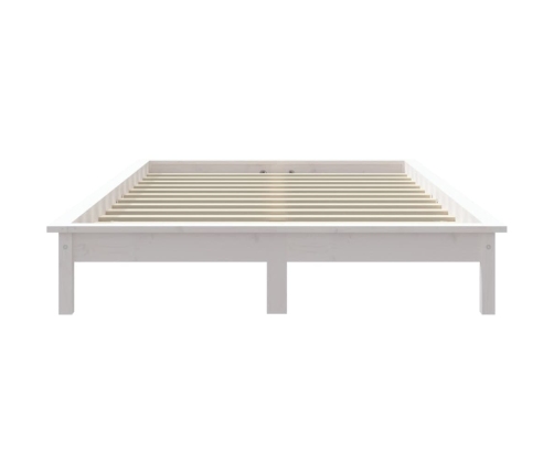 Estructura de cama de madera maciza de pino blanco 200x200 cm