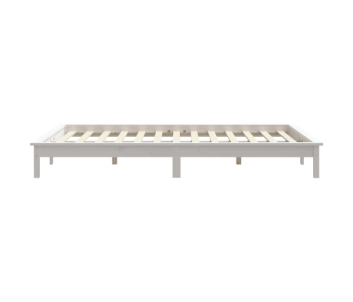 Estructura de cama de madera maciza de pino blanco 200x200 cm