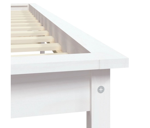 Estructura de cama de madera maciza de pino blanco 200x200 cm