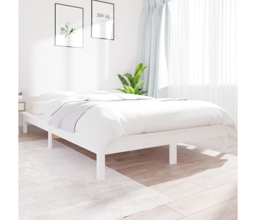Estructura de cama de madera maciza de pino blanco 200x200 cm