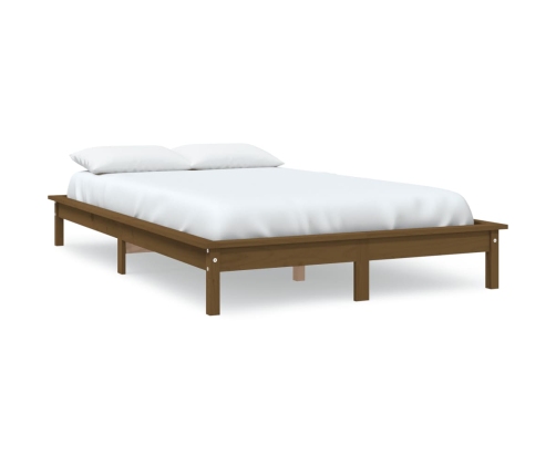 Estructura de cama madera maciza de pino marrón miel 200x200 cm