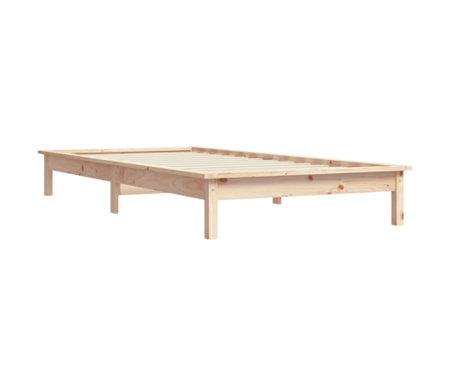 Estructura de cama madera maciza de pino 90x190 cm