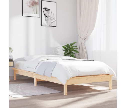 Estructura de cama madera maciza de pino 90x190 cm