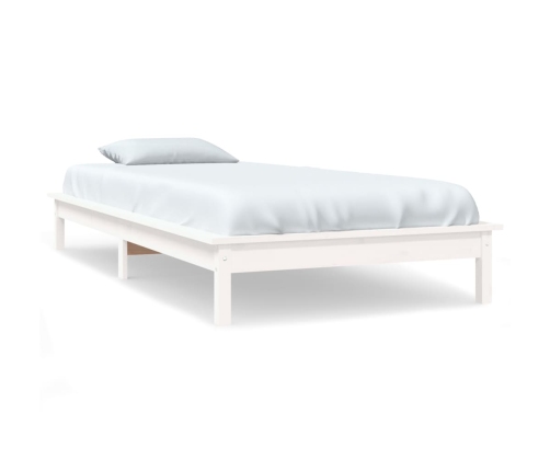 Estructura cama individual madera maciza pino blanco 90x190 cm