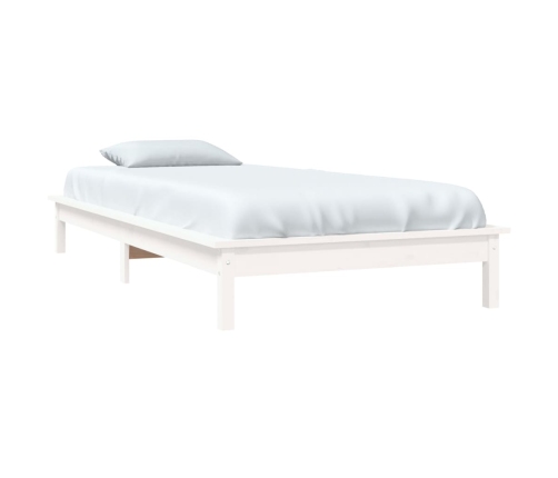 Estructura cama individual madera maciza pino blanco 90x190 cm