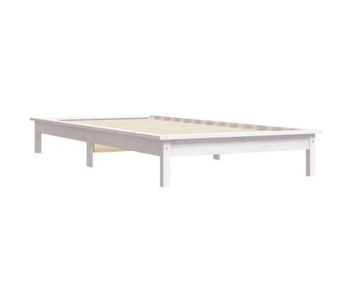 Estructura cama individual madera maciza pino blanco 90x190 cm