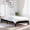 Estructura cama individual madera maciza pino negra 90x190 cm